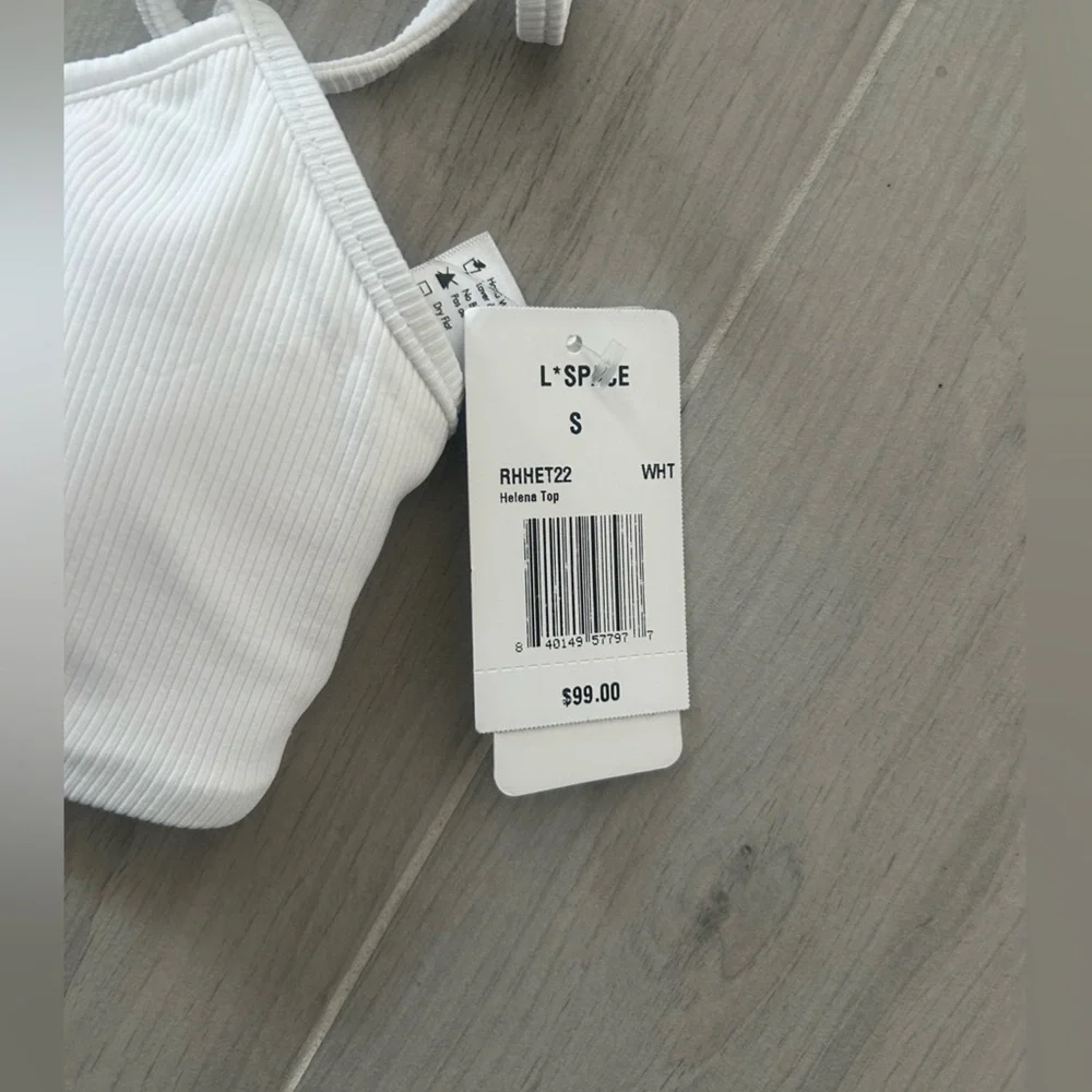 L*Space Ribbed Helena Bikini Top in White Size S